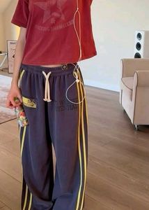 y2k stripe Stylish Blue Sweatpants