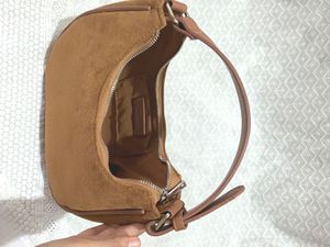 Brown Suede Hobo Bag