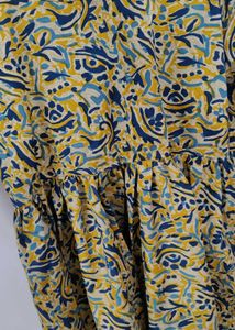 Yellow &amp; Blue Floral Print Kurta