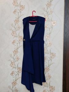 Chic Sleeveless Navy Blue Dress