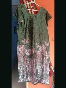 Elegant Green Floral Print Kurta xxl