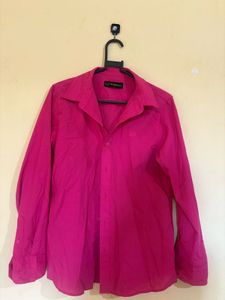 Vibrant Pink Men's Button-Up Shirt