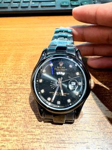 Elegant Black Rolex Watch