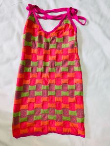 Colorful Checkered Mini Dress
