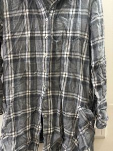ZARA Classic Plaid Long-Sleeve Shirt Dress