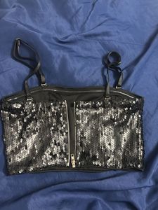 Embellished Black Cami Top