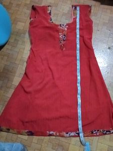 Fire Orange Trim Kurti