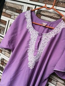 Purple Embroidered nighty