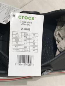 Black Crocs with Red &amp; White Trim