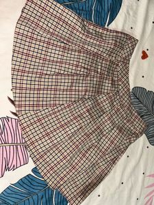 Plaid Pleated Mini Skirt