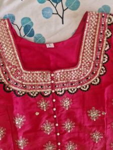 Pink Heavy kurti skirt dupatta set