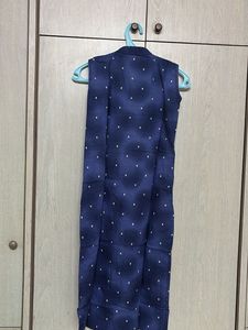 Sleeveless Blue Printed Kurta