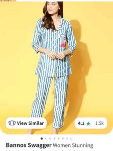 (Banno Swagger 😎)Blue Striped Pajama Set