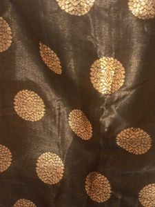 Elegant Black &amp; Gold Silk dupatta fabric