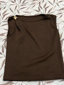 Stylish Brown Sleeveless Top