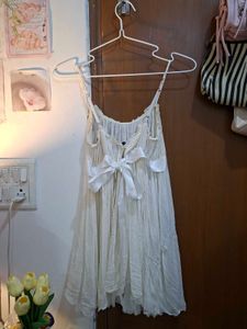 Chic Cream Pleated Dress/top