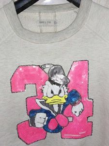 Cute Donald Duck Graphic Sweatshirt