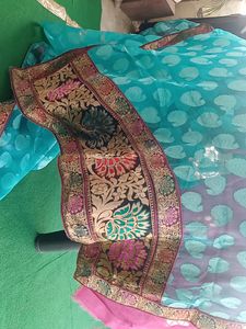 Sea Green Chanderi Saree