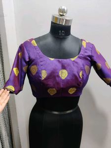 purple brocade designer blouse