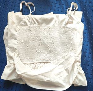 Chic White Bow Top