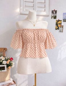 Cute Polka Dot Off-Shoulder Top