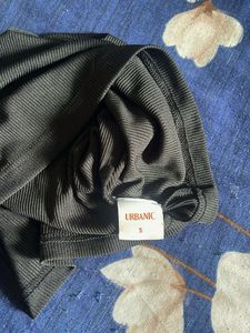 Ribbed Black One-Shoulder Top