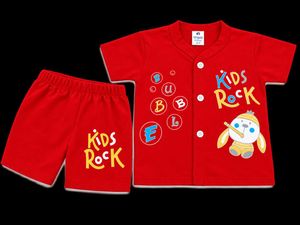 Red "Kids Rock" Baby Set