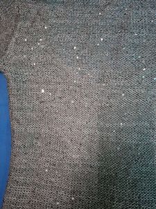 Sparkly Silver Knit Top