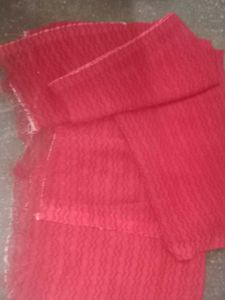 Red Textured blouse material a