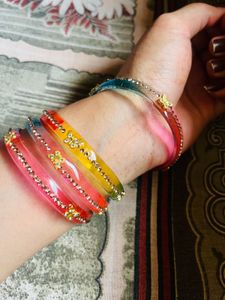 Crystal jelly Bangles never used