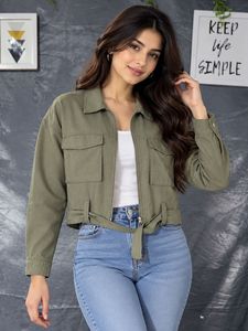 Zara Olive Green Cropped Jacket