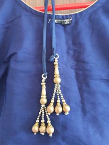 👗 Gorgeous Navy Blue &amp; Orange Anarkali Gown