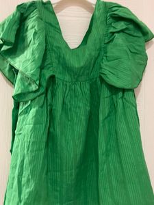 Max Green Flutter Sleeve Top
