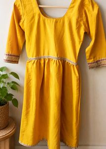 Yellow Embroidered Ethnic Gown