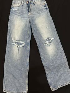 Distressed Wide Leg Jeans