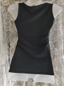 ZARA Sleek Black Square Neck Tank Top