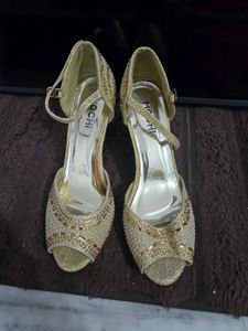 Embellished Gold Heels
