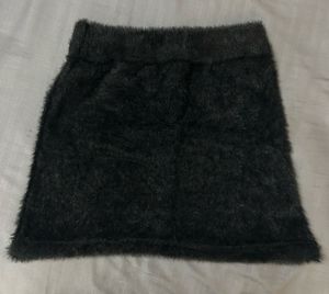 Fluffy Black Mini Skirt