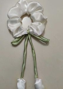 Elegant Satin Scrunchie with tulip