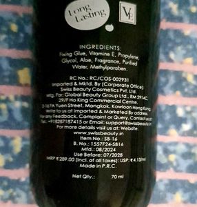 Swiss Beauty Makeup Fixer Natural