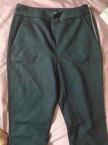 Slim Trousers with Zipper Detail