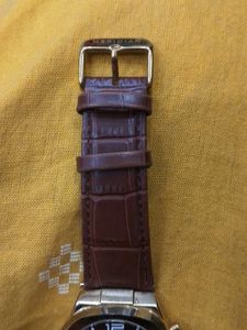 Men's Meridian Gold Watch with Brown Strap