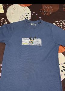 Men's Blue Deer Graphic T-Shirt