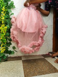 Pink Tulle Ruffle Dress