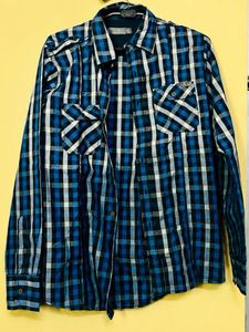 Blue Plaid Long Sleeve Shirt
