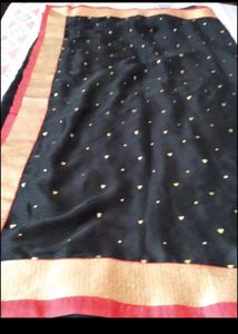 Elegant Black  silk Saree with blouse