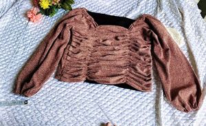 Sparkly Ruched Crop Top