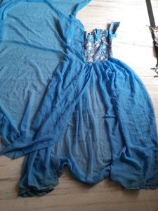 Elegant Blue Embroidered Kurta Set
