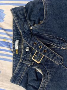 Distressed Wide-Leg Jeans