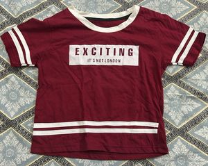 Maroon "Exciting" Graphic T-Shirt